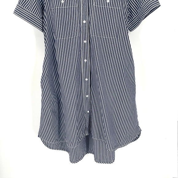 EVERLANE The Daytripper Striped Button Down Oversized Short Sleeve Shirt Dress - Picture 7 of 11